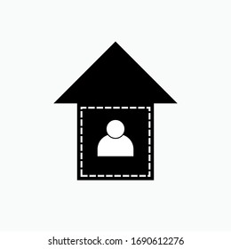 Icono de autoaislamiento. QuarantineSymbol. Prevención de la transmisión de virus.