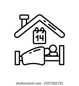 Icono de autoaislamiento en vector. Ilustración