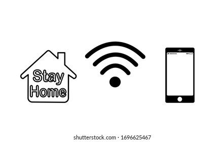 Self isolation from a pandemic. Working from home during stay home Covid-19 concept. Stay at home. Remote work from home during quarantine