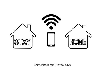 Self isolation from a pandemic. Working from home during stay home Covid-19 concept. Stay at home. Remote work from home during quarantine