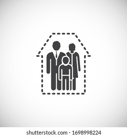 Selbstisolierendes Symbol auf dem Hintergrund für Grafik- und Webdesign. Symbol für kreatives Illustrationskonzept für Web- oder mobile App.