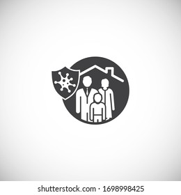 Self isolation related icon on background for graphic and web design. Creative illustration concept symbol for web or mobile app.