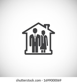 Selbstisolierendes Symbol auf dem Hintergrund für Grafik- und Webdesign. Symbol für kreatives Illustrationskonzept für Web- oder mobile App.