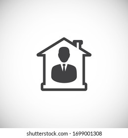 Self isolation related icon on background for graphic and web design. Creative illustration concept symbol for web or mobile app.