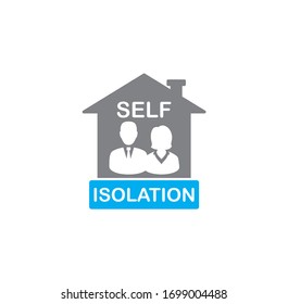 Self isolation related icon on background for graphic and web design. Creative illustration concept symbol for web or mobile app.