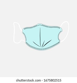 self isolation. Safety breathing masks Corona Virus. Industrial safety N95 mask  in blue dust protection respirator and breathing medical respiratory mask. Hospital or pollution protect face masking.