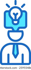 Self Knowledge Icon Blue Color Vector Illustration