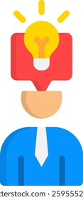 Self Knowledge Icon Flat Vector Illustration
