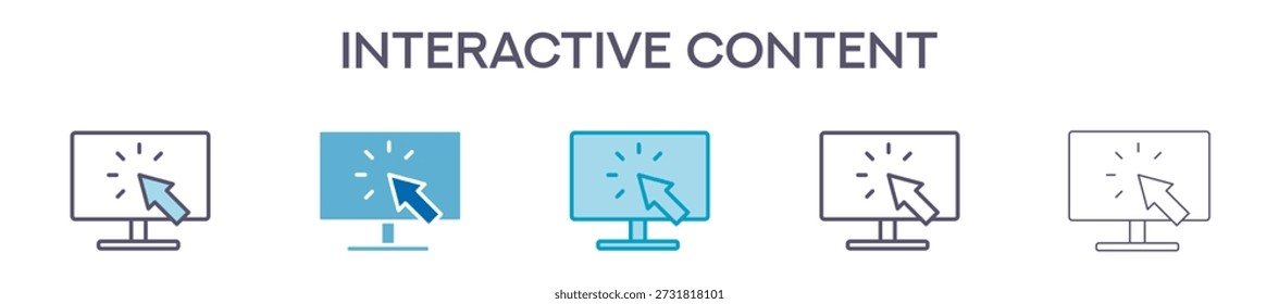 Self Learning Element For Design Graphic - Multi Styles. Vector Illustration Of Two Colored And Black. Multiple Icons Designs Can Be Used For Mobile, Ui, Web