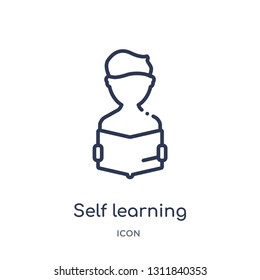 self learning icon from other outline collection. Thin line self learning icon isolated on white background.