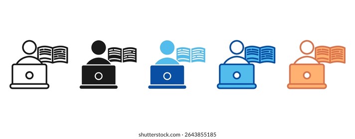 Self Learning Icon Set Multiple Style Collection