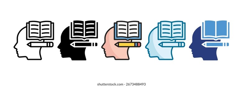 Ícone de Self Learning Definir Coleção de Vários Estilos