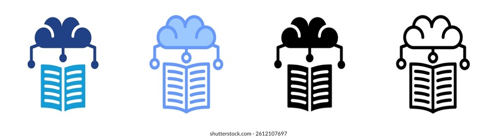 Self Learning System icon set multiple style collection