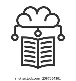 Self Learning System Outline Icon Vector Illustration