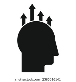 Self level up icon simple vector. Business vision. Success mentor goal