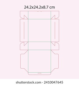 plantilla de caja de tarta de autobloqueo - recorte de trozo - Línea principal