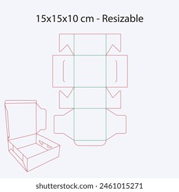 Self Lock Pastry - Plantilla de la caja de torta - troquelado redimensionable