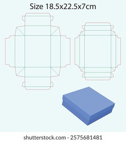 Self Lock Top and Base Box Template - Die cut Design