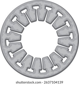 self locking ring vector drawing.