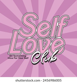 Self Love Club Sassy Girl Boss Typografie Rosa Retro Stil Designs Poster Karten