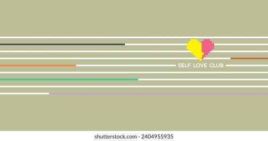 Self love club typography slogan for t shirt printing, tee graphic design. 