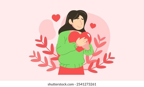 Self Love Concept Flat Illustration