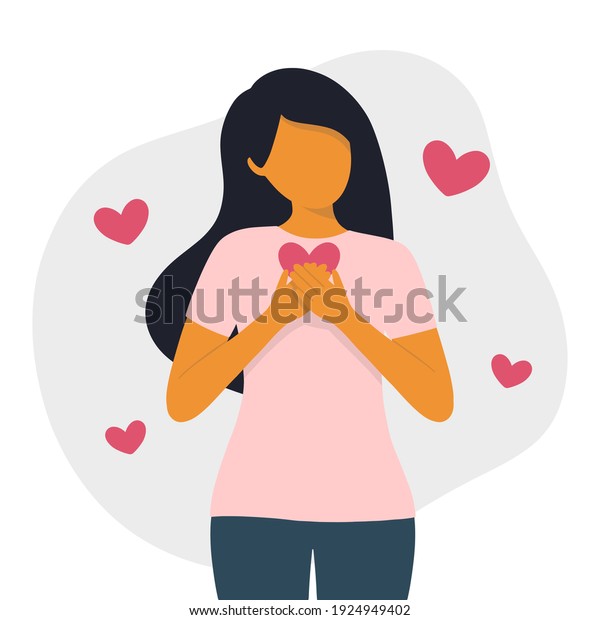 Self Love Concept Flat Style Vector Stock Vector (Royalty Free) 1924949402