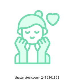 Self Love duotone line icon , vector, pixel perfect, illustrator file