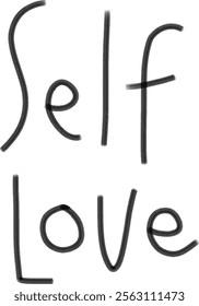 Self love hand lettering illustration clipart