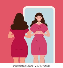 Self love, health, beauty and wellness concept. Vector illustration