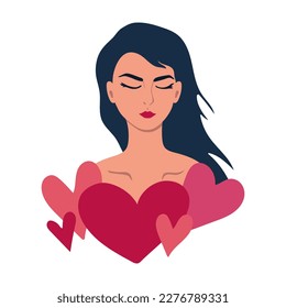 Self love, health, beauty and wellness concept. Vector illustration