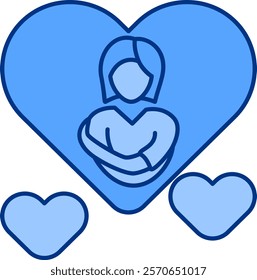 Self love Icon - Lineal Blue Style - People Pleaser Theme