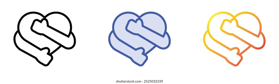 self love icon. Linear, Blue Fill and Gradient Style Design Isolated On White Background