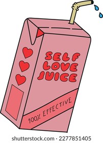 Self Love Juice Hand Draw Vector Art