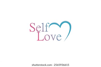 self love letter logo with heart icon feminine pink color