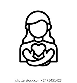 Self Love line icon , vector, pixel perfect, illustrator file