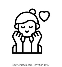 Self Love line icon , vector, pixel perfect, illustrator file