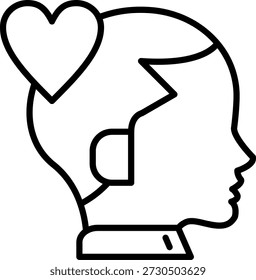 Selbstliebe Linie Vektor Icon Design