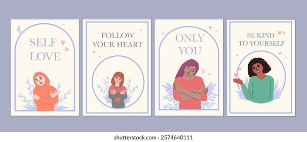 Self love motivation and empowerment for women in their 30s - inspirational card design.