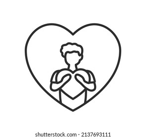 Self Love. Love Yourself. Vector 