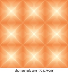 Self made pattern made from very small cells. From a distance it looks like shining fields. Done from shades of orange color. Square composition with perfect proportions.