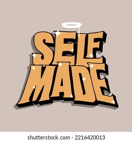 auto-hecho.ilustración vectorial.inscripción decorativa.letras dibujadas a mano con sombras caídas que crean un efecto 3d.diseño moderno de tipografía perfecto para medios sociales, camiseta, afiche, pancarta, volante, etc