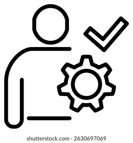 Ilustración vectorial de línea de iconos de autogestión
