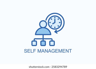 Self Management Icon Or Logo Isolated Illustration