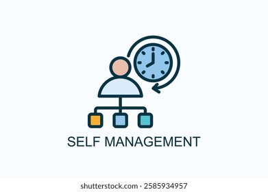 Self Management Icon Or Logo Isolated Illustration