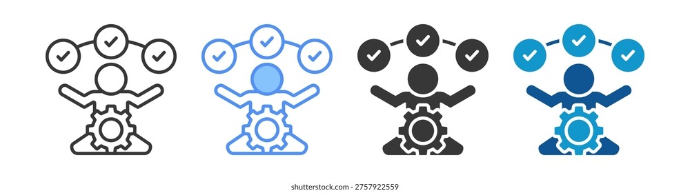 Self Management Icon Set Multiple Style Collection
