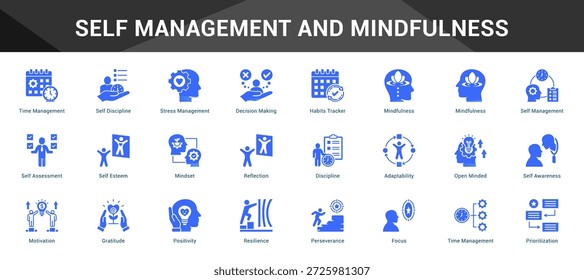 Conjunto cohesivo de iconos vectoriales minimalistas que representan ideas clave con claridad visual