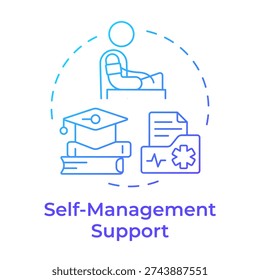 Self management support blue