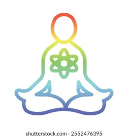 Self Mastery Icon – Meditating Figure Representing Inner Peace, Balance, and Control