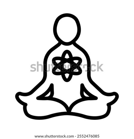 Self Mastery Icon – Meditating Figure Representing Inner Peace, Balance, and Control